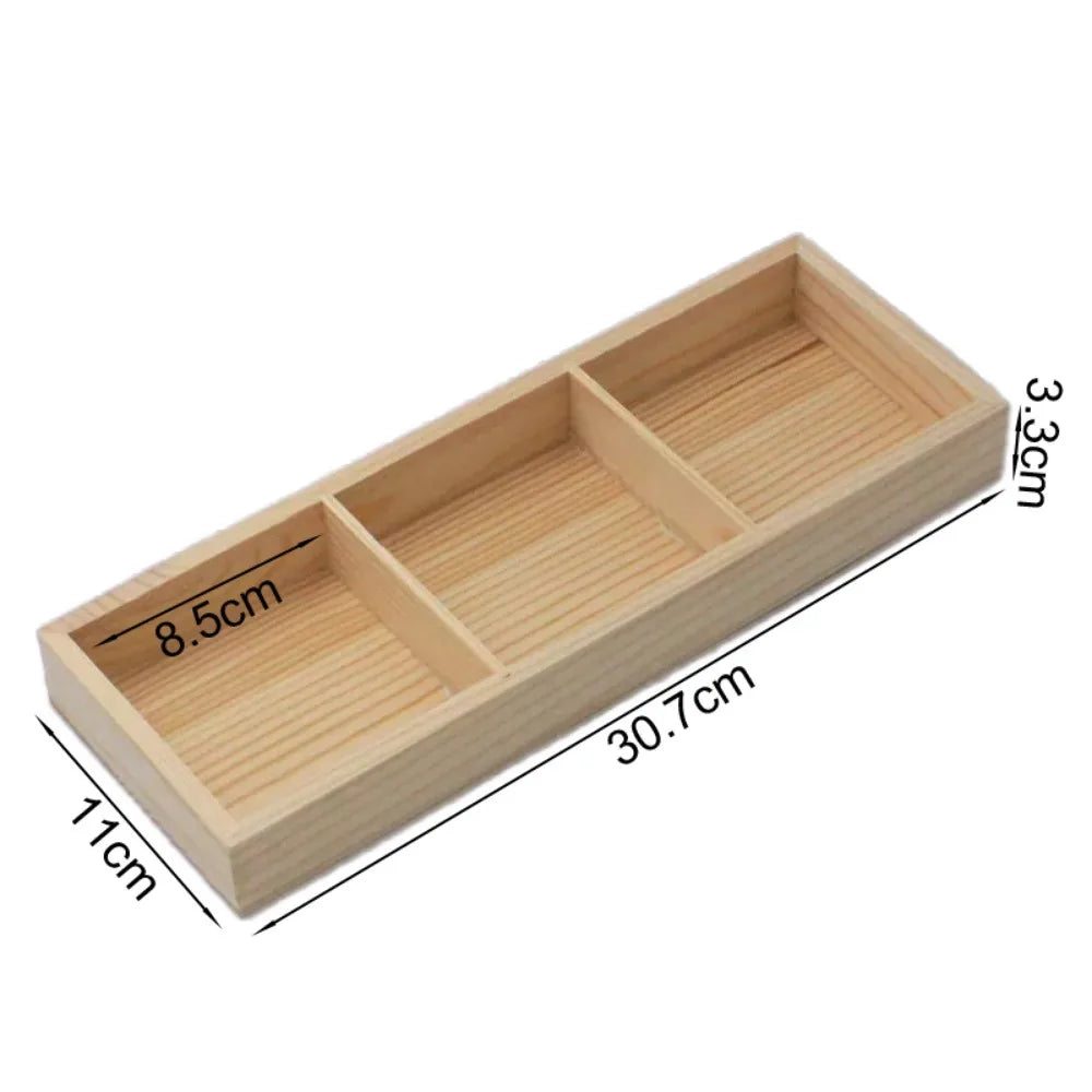 Multi-Grid Wood Succulent Tray & Desktop Organizer Holder