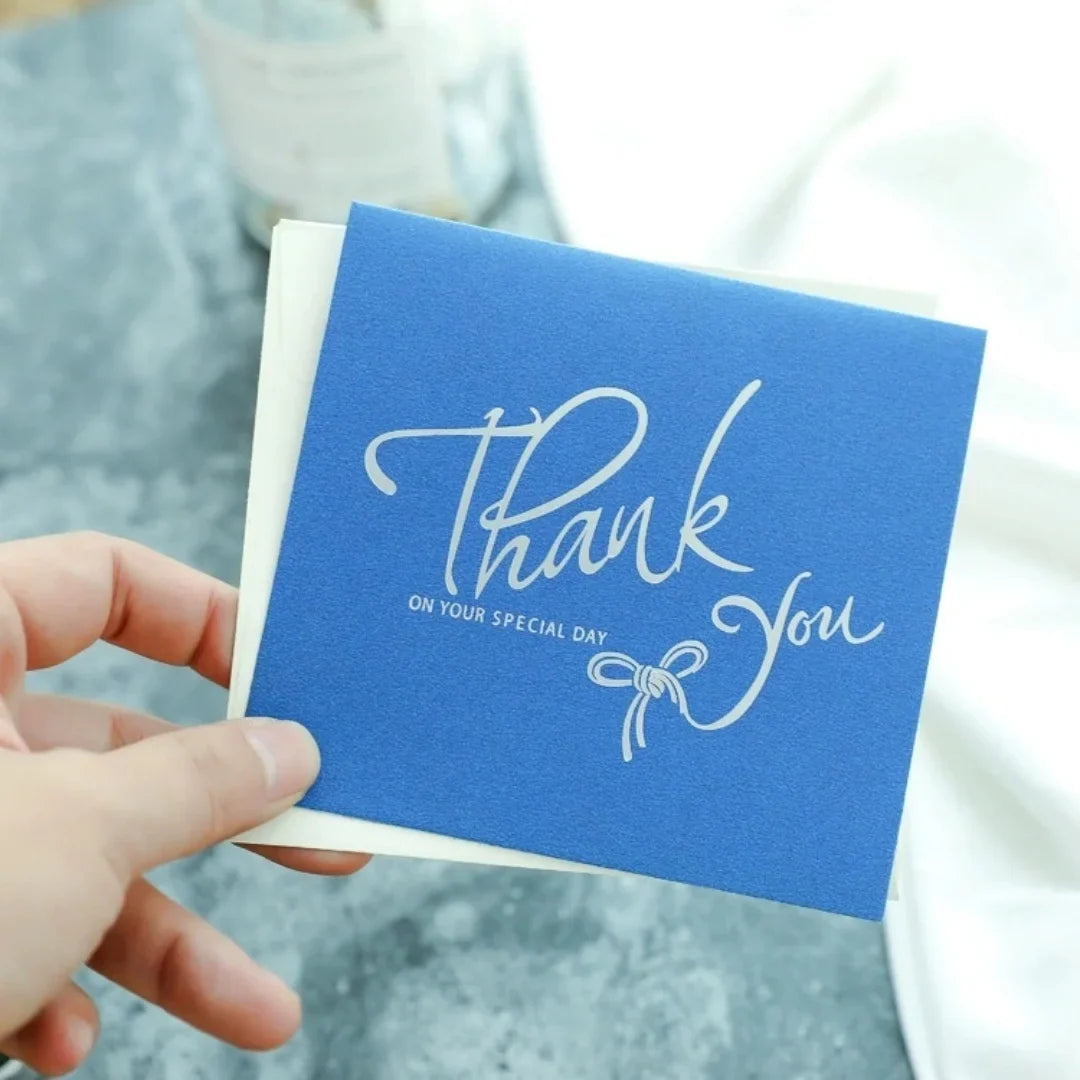 Dark Blue Green Floral Greeting Card – Birthday & Thank You