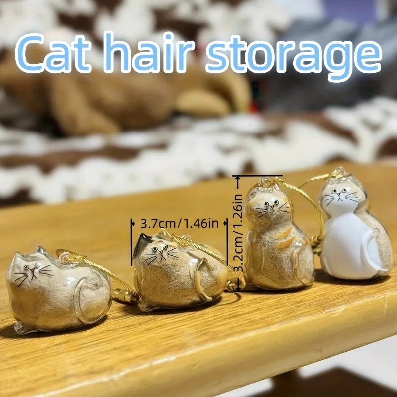 6pcs Pet Hair Keepsake Capsule Charm Keychain Pendant Set