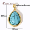 18K Gold Plated Natural Stone Charms – DIY Jewelry Pendants