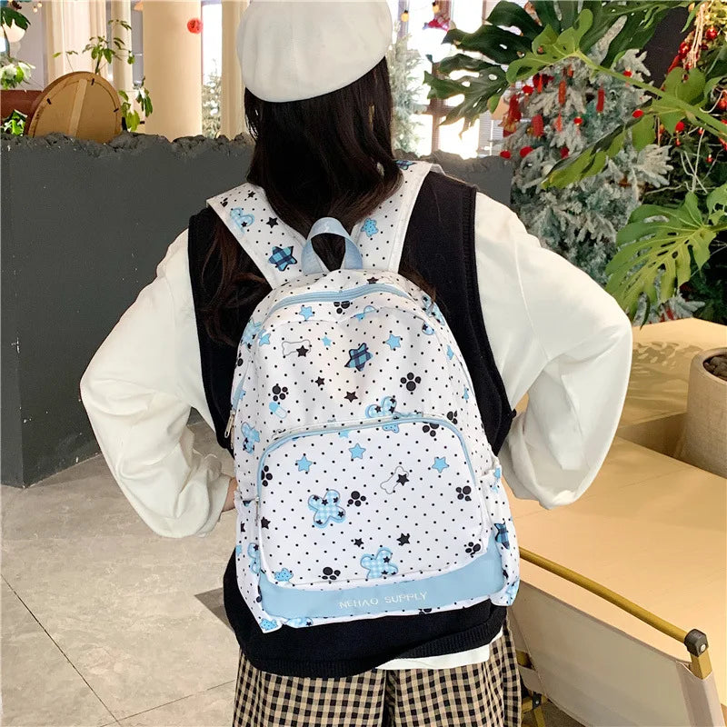 Large Capacity Star Pattern Backpack – Korean College Style