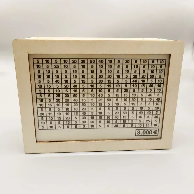 Wooden Piggy Bank Money Box – Reusable Savings Goal Tracker