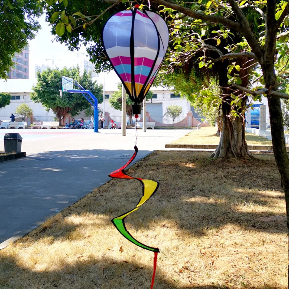 Rainbow Hot Air Balloon Wind Spinner 40cm – Kinetic Garden Decor