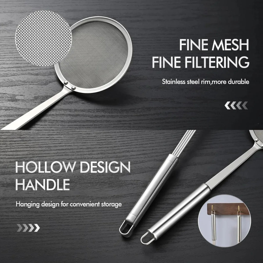 Stainless Steel Spider Skimmer Strainer with Handle | Kitchen Tool