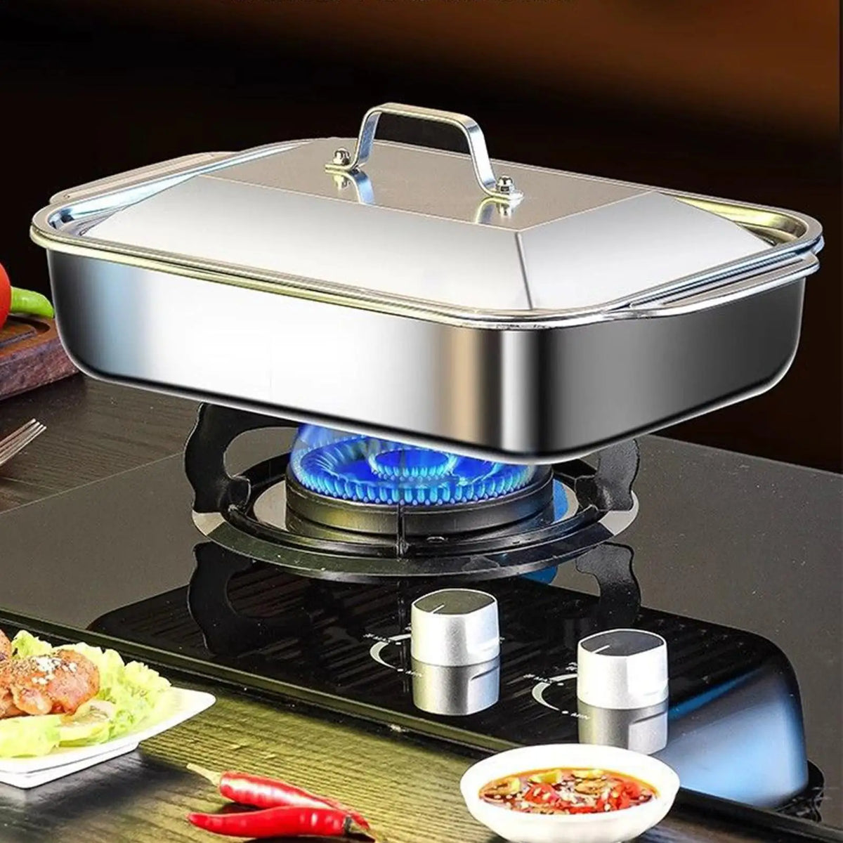 Stainless Steel Baking Pan with Lid | Lasagna & Cake Tray