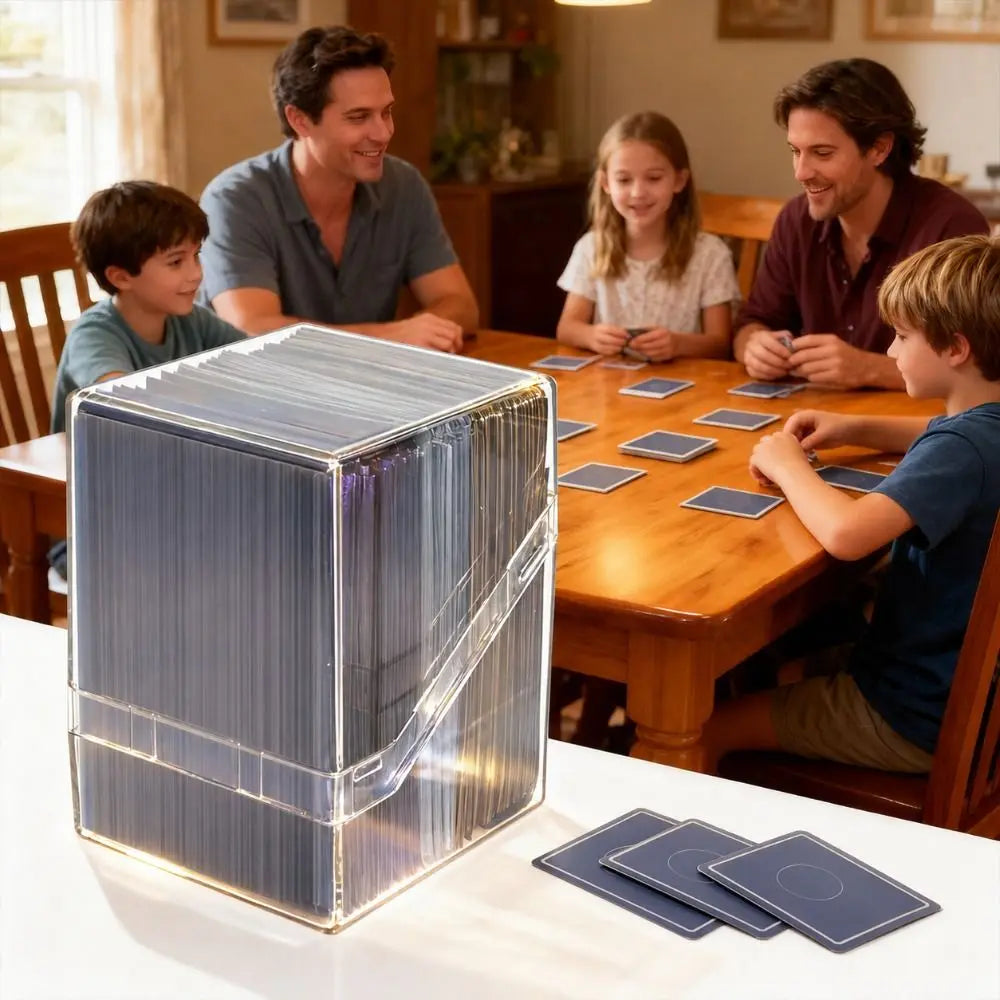 Acrylic TCG Card Storage Box – 100 Cards, Stackable & Clear
