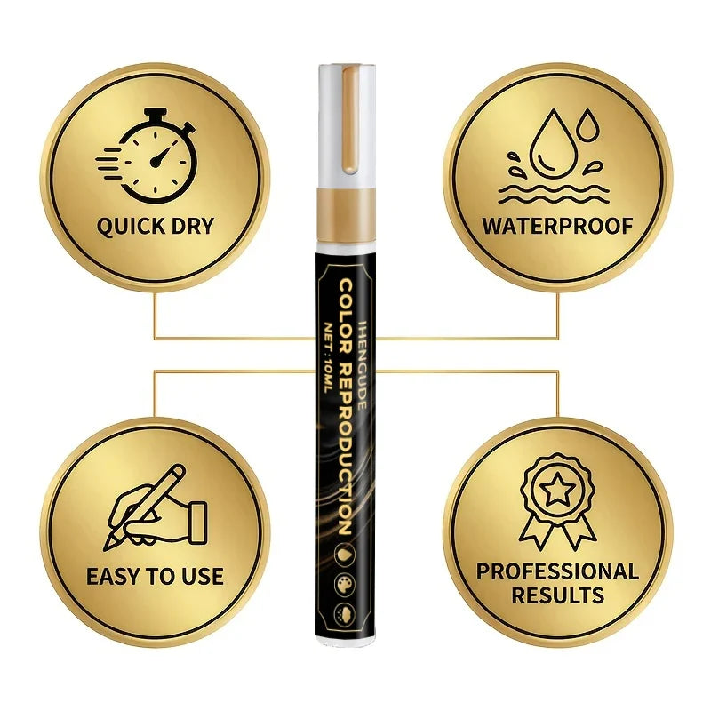 Golden Tombstone Marker Pen – Weather-Resistant Stone Restoration