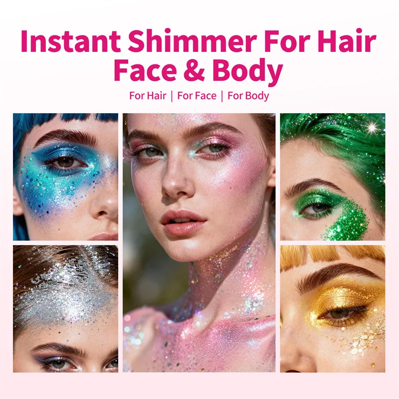 Sequin Body & Hair Glitter Gel Stick – 8 Colors Festival Makeup