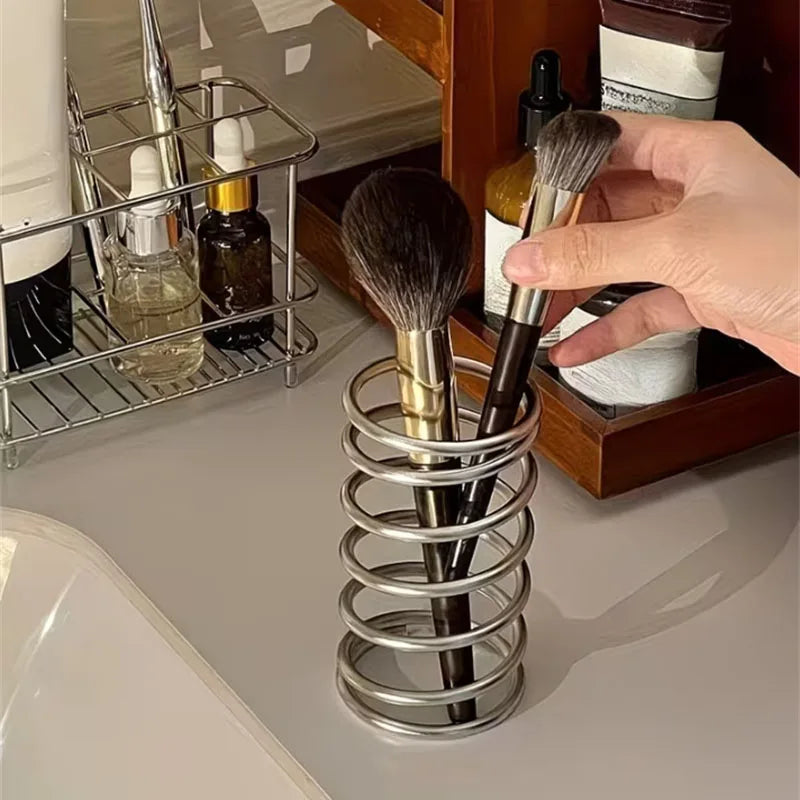 Stainless Steel Makeup Brush Holder – Spiral Hollow Organizer