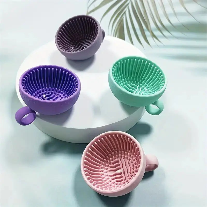 Silicone Makeup Brush Cleaner Scrubber & Bowl | QuickClean