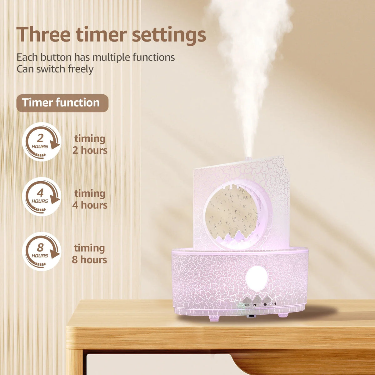 Raindrop Aroma Diffuser Humidifier 180ml – 3 Timers & Night Light