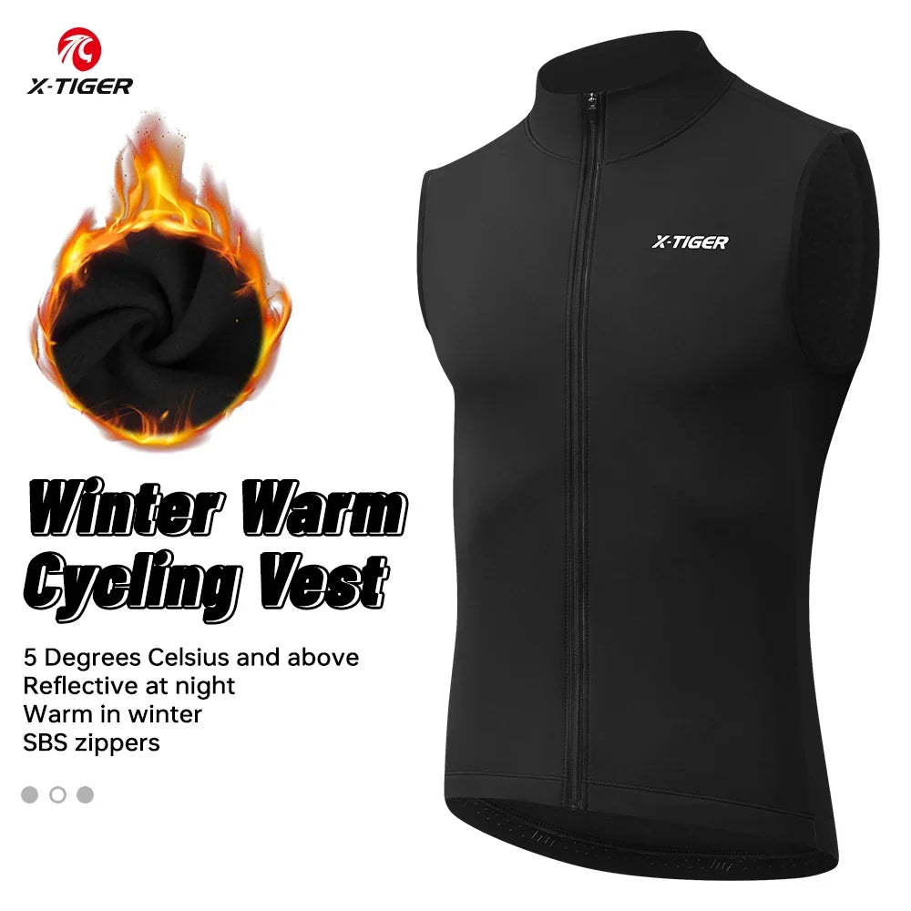 X-TIGER Thermal Windproof Cycling Vest – Reflective Sleeveless