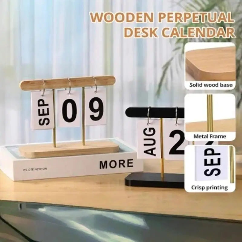 Flip Perpetual Desk Calendar – Minimalist ABS Desktop Ornament