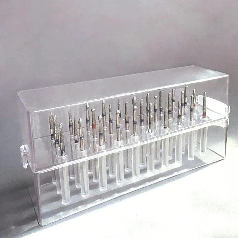 30-Hole Nail Drill Bit Holder Organizer Stand | Display Storage