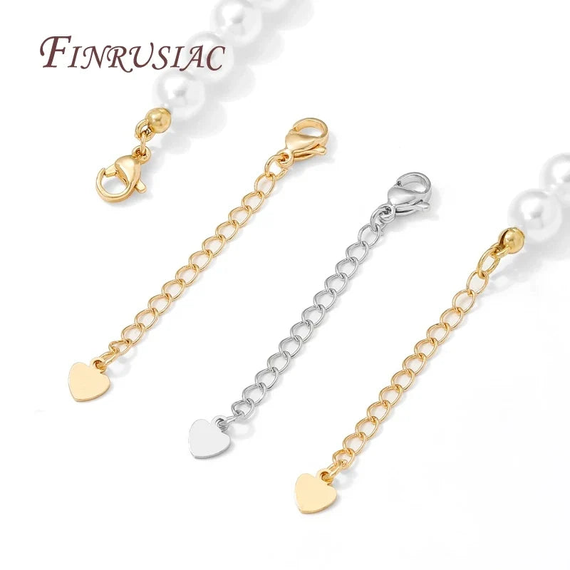 18K Gold Plated Brass Extension Chain with Clasp | DIY Jewelry