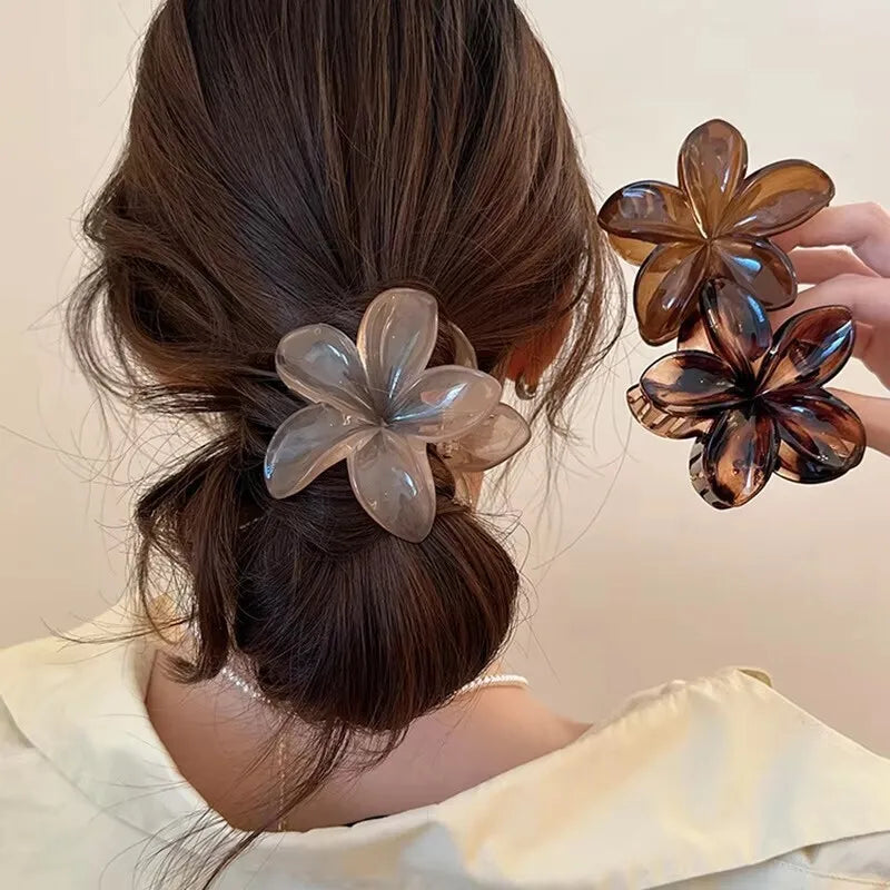 Korean Hawaiian Gradient Flower Hair Claw Clip for Women