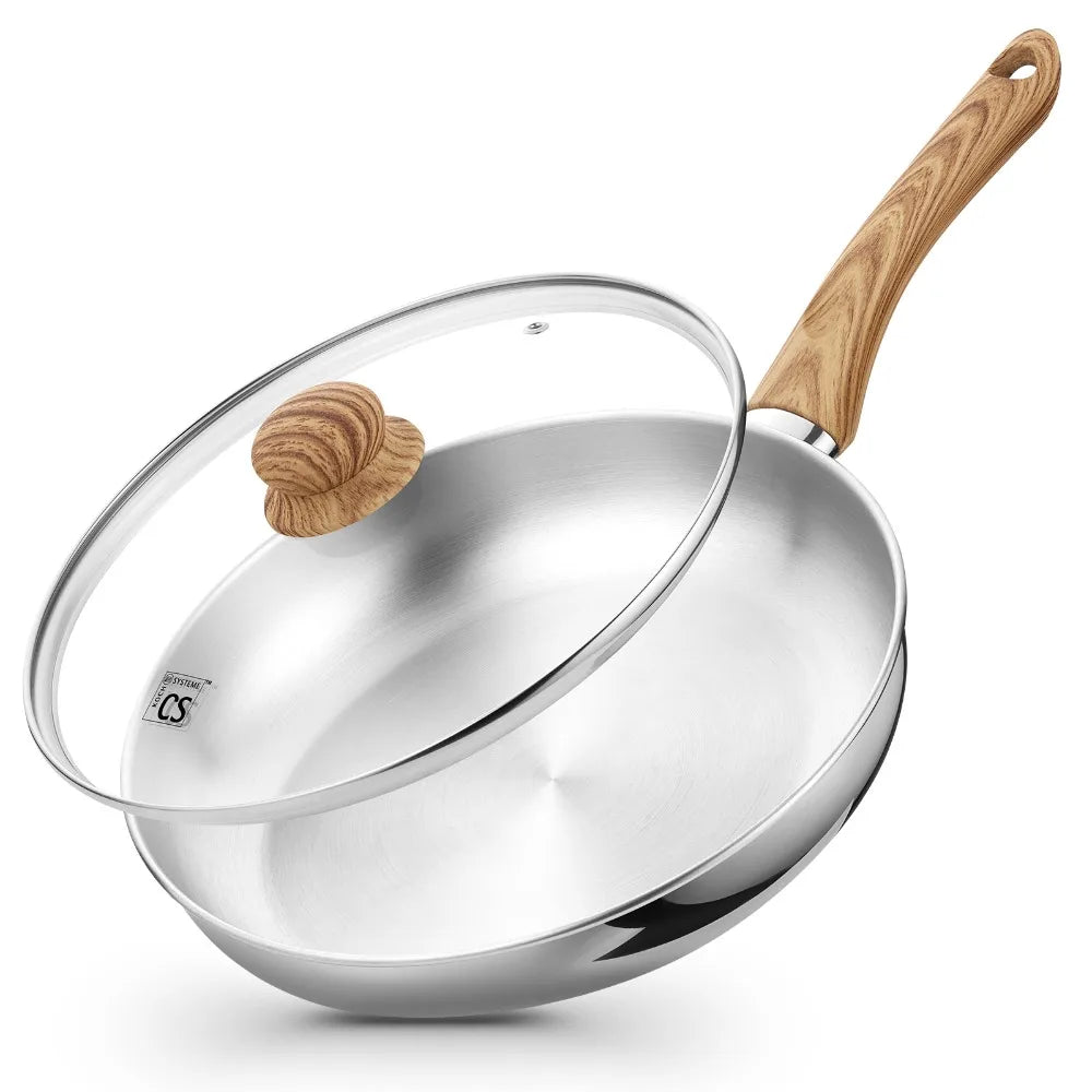 KOCH SYSTEME CS 10" Non-Stick Stainless Steel Frying Pan & Lid