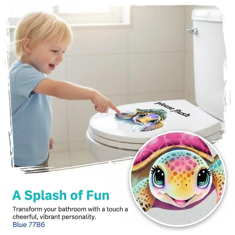 Funny Turtle Please Flush Toilet Sticker – Waterproof Decal