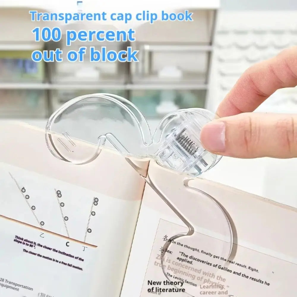 Transparent Acrylic Book Holder & Bookmark Clip | 12° Angle