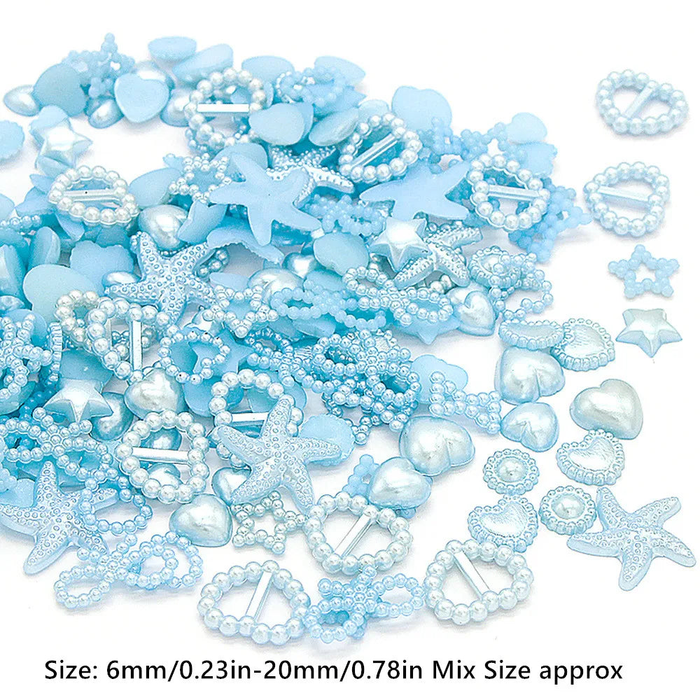 100PCS Plastic Floral DIY Hair Accessories Headwear Beads 6-20mm