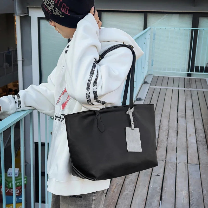 Waterproof PU Leather Large Tote Bag | Nixie Shoulder Handbag