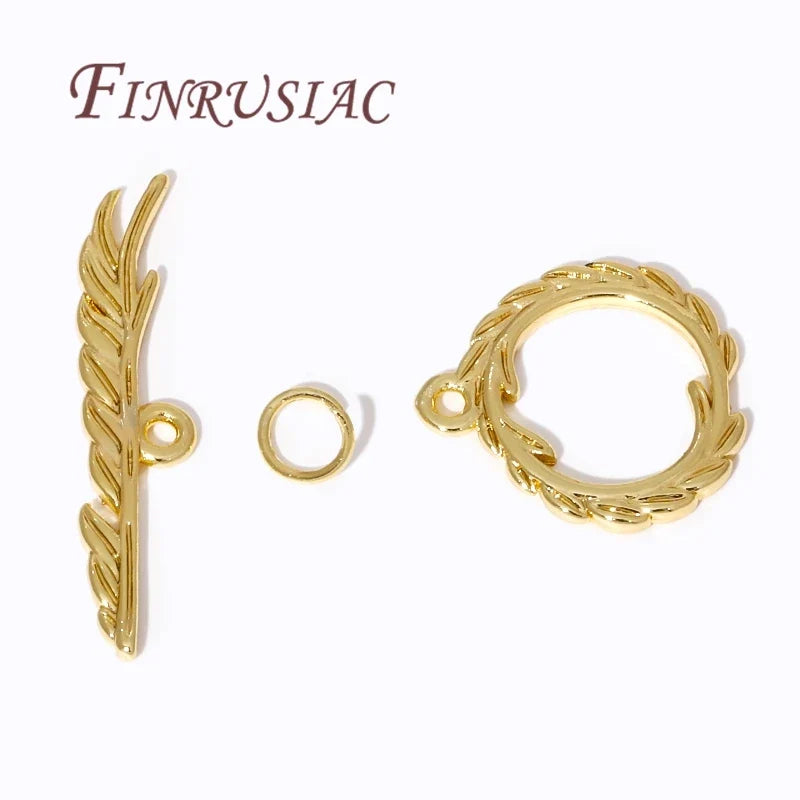 18K Gold Plated Toggle Clasp – Brass OT Connector for DIY Jewelry