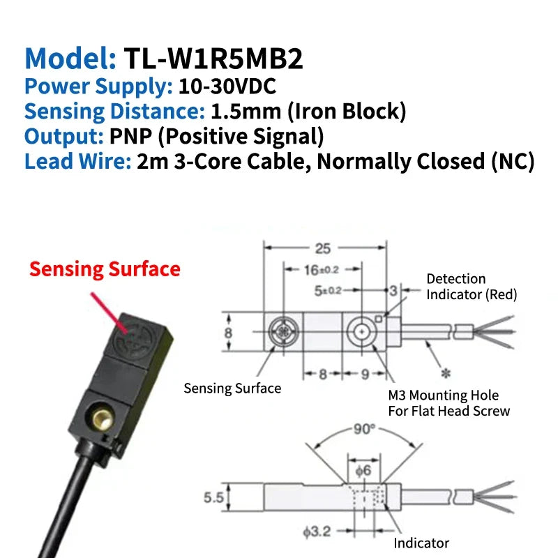 OMCH TL-W NPN/PNP Inductive Proximity Sensor 1.5mm 3mm DC