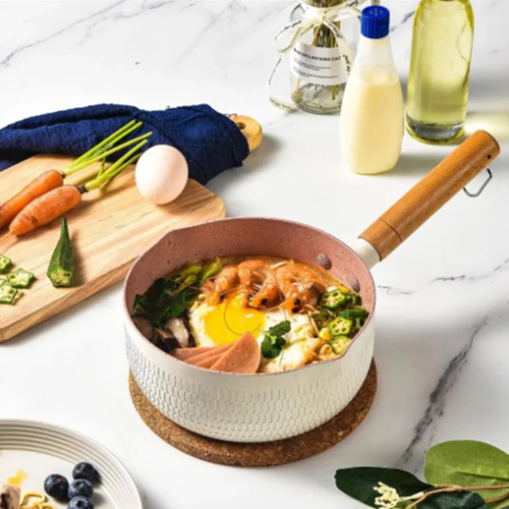 Non-Stick Frying Pan Wood Handle – Home, Camping & Baby Food