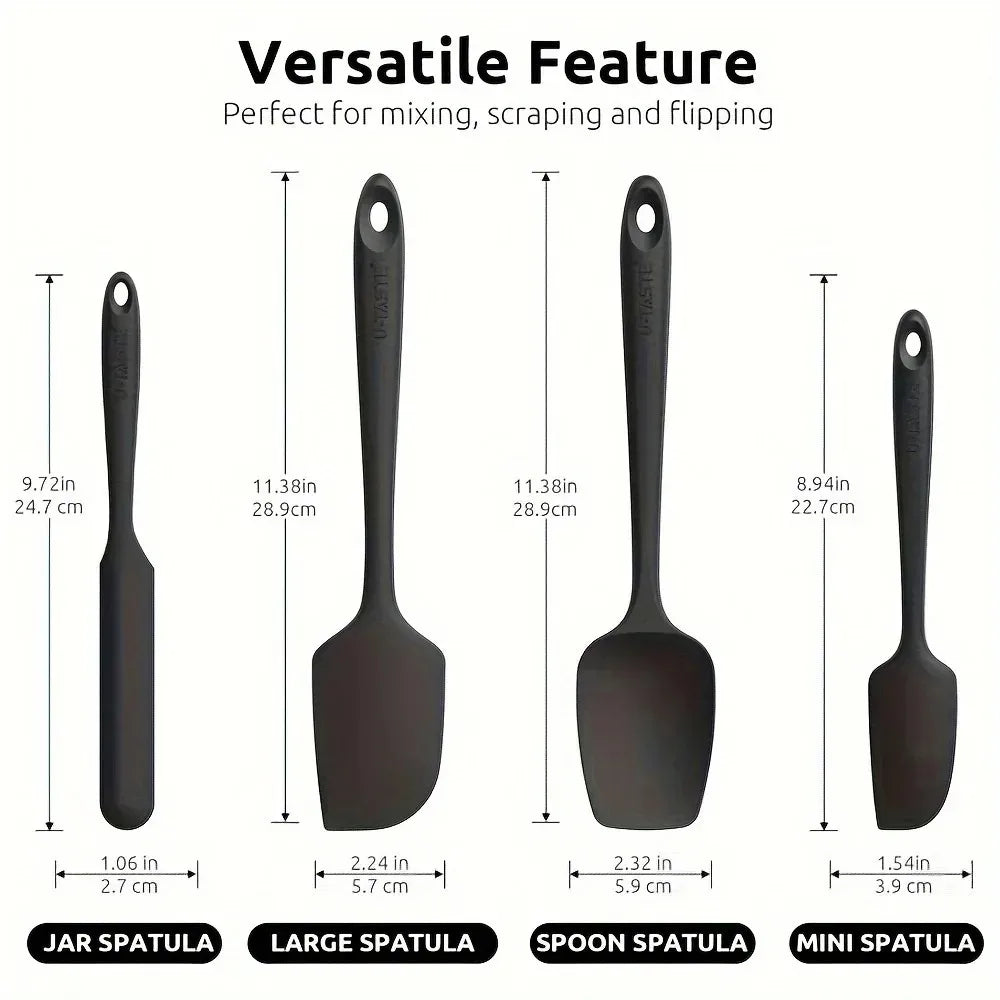 4-Piece Silicone Spatula Set – High-Temp Turner & Kitchen Tools