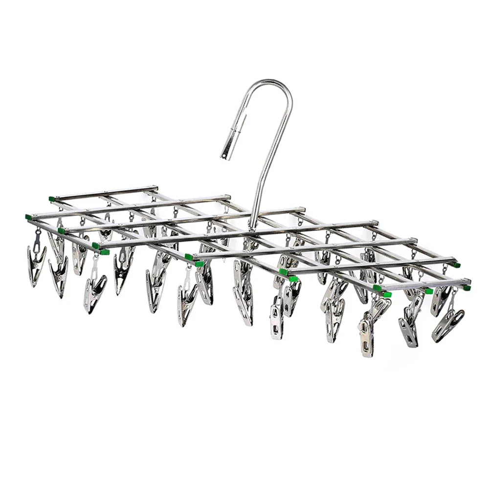 Stainless Steel Clothes Drying Rack – 35-Peg Swivel Hanger