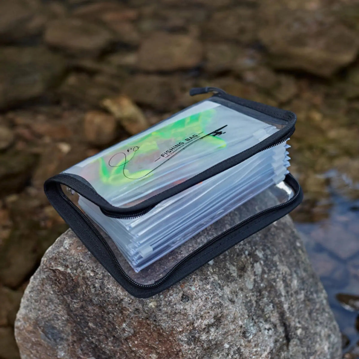 Clear Fishing Lure Bait Bag – 10-Page Transparent Tackle Organizer