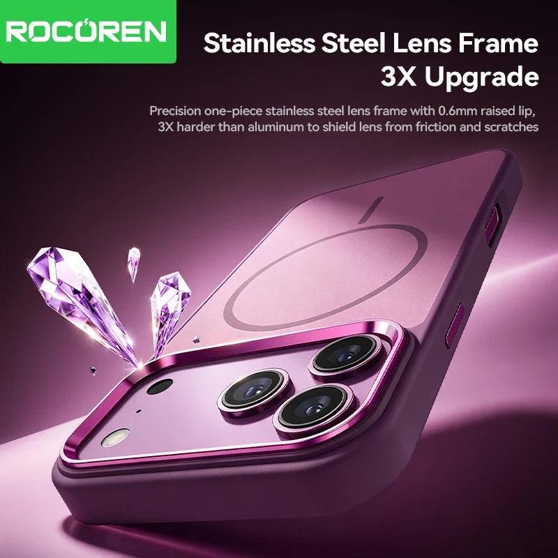 Rocoren Magnetic iPhone 18 17 Pro Case – Clear Anti-Yellow