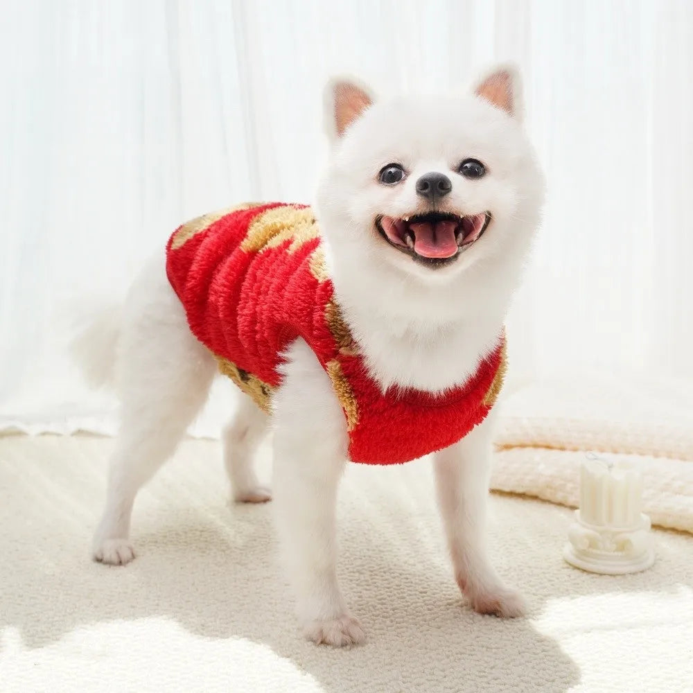Winter Bear Pattern Dog Sweater Vest XS–9XL | Pet Clothes