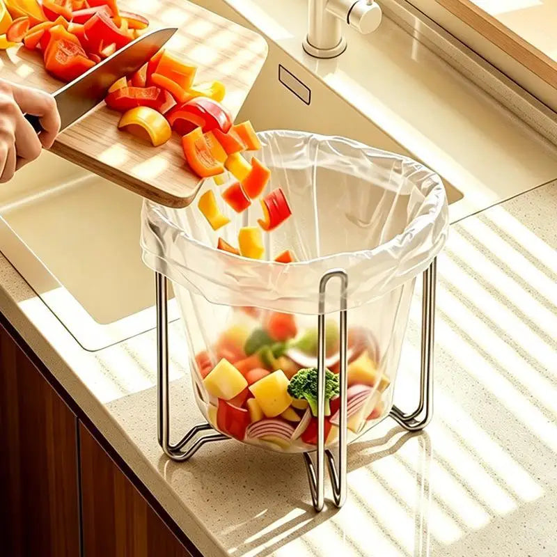 304 Stainless Steel Trash Bag Holder for Kitchen Sink
