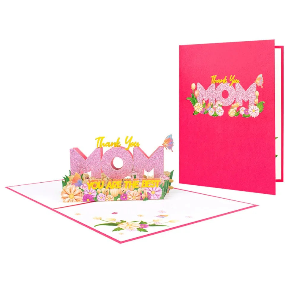 3D Pop-Up Mother's Day Card – Floral Writable Greeting Card