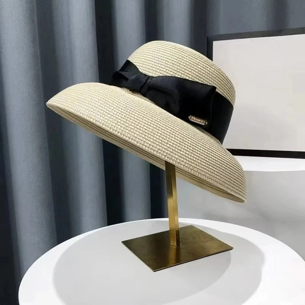 Women's Wide Brim Straw Sun Hat – UV Protection Beach Hat