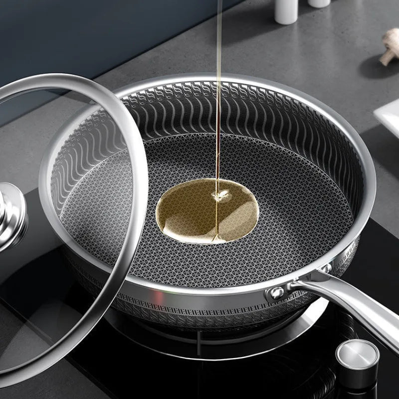 Nonstick Stainless Steel Frying Pan – Eggs, Pancakes & Steak