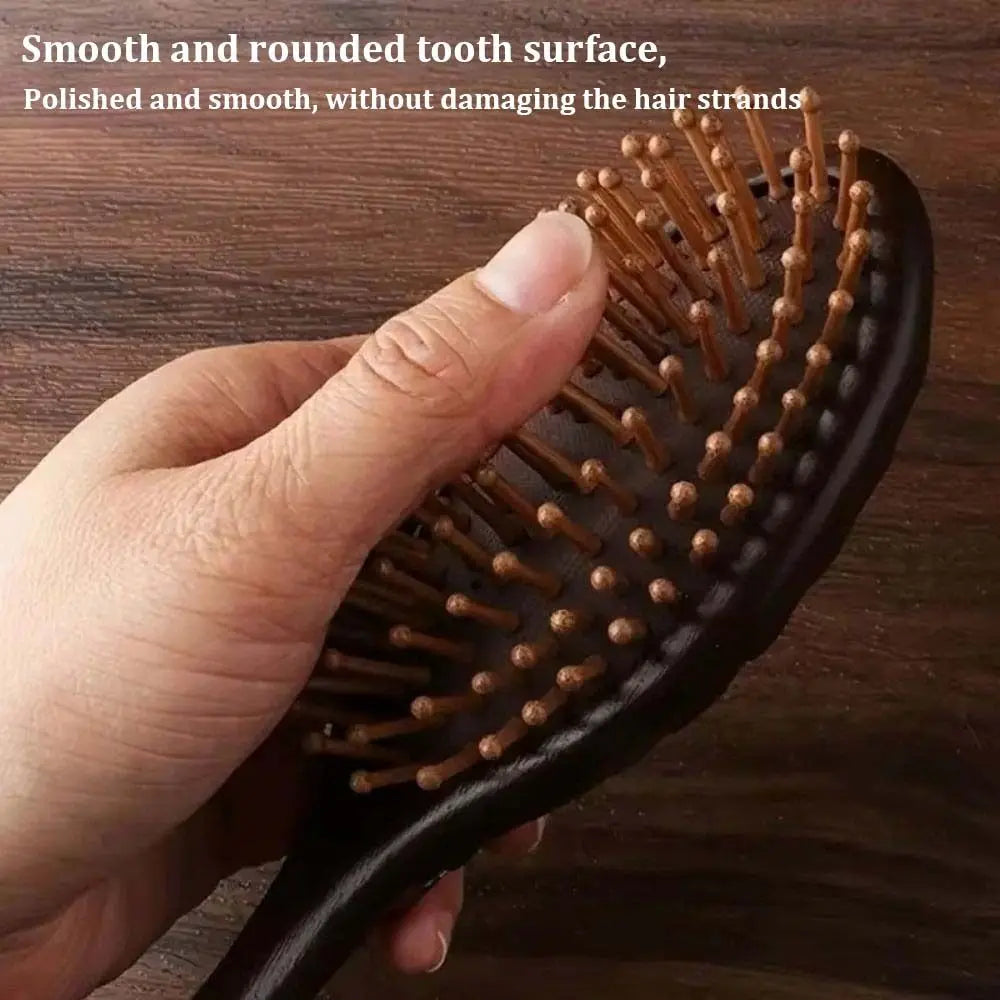 Sandalwood Air Cushion Hair Comb | Hand Carved Wood Brush