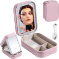 LED Makeup Storage Box with Lighted Mirror | Portable Case