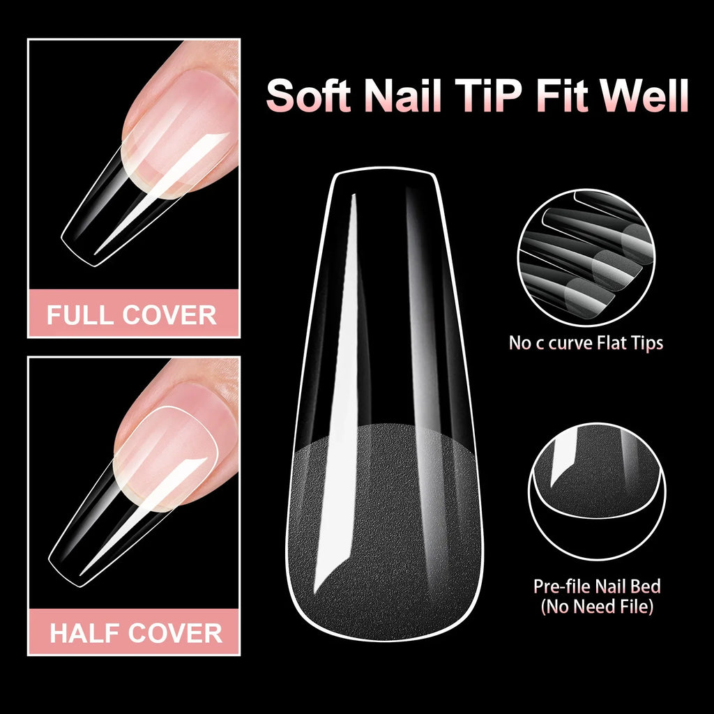 100Pcs Matte Press On Nails Half & Full Cover Acrylic Tips