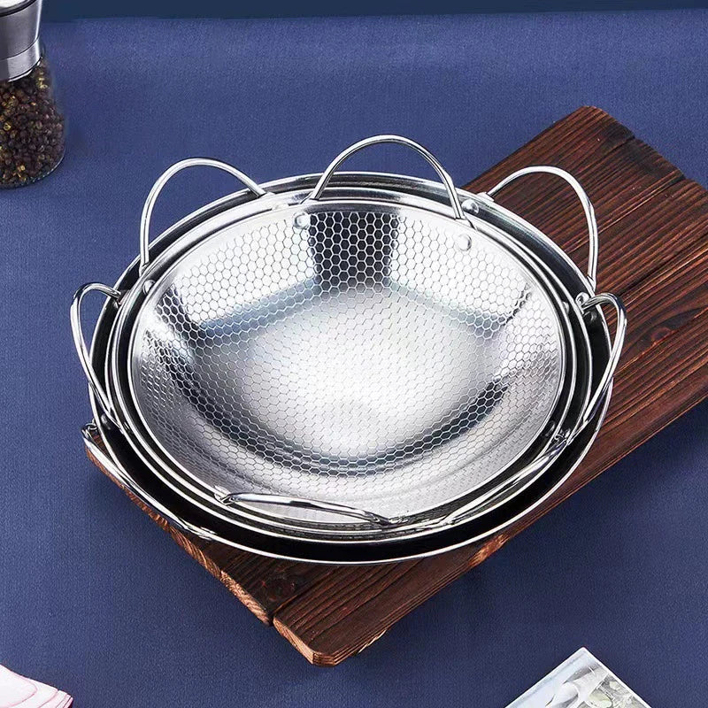 Stainless Steel Honeycomb Non-Stick Skillet with Handle