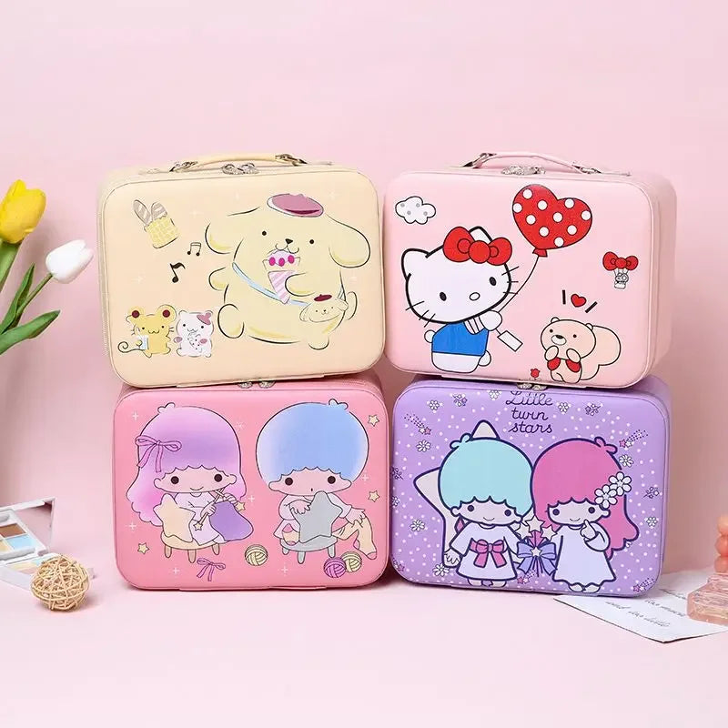 Sanrio Kawaii Makeup Bag with Mirror – Extra Large PU Leather