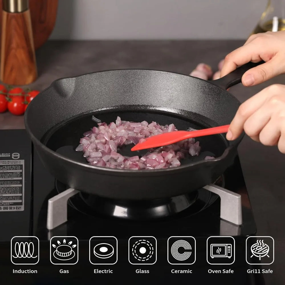 FEB.WIND Cast Iron Skillet Non-Stick Frying Pan & Griddle