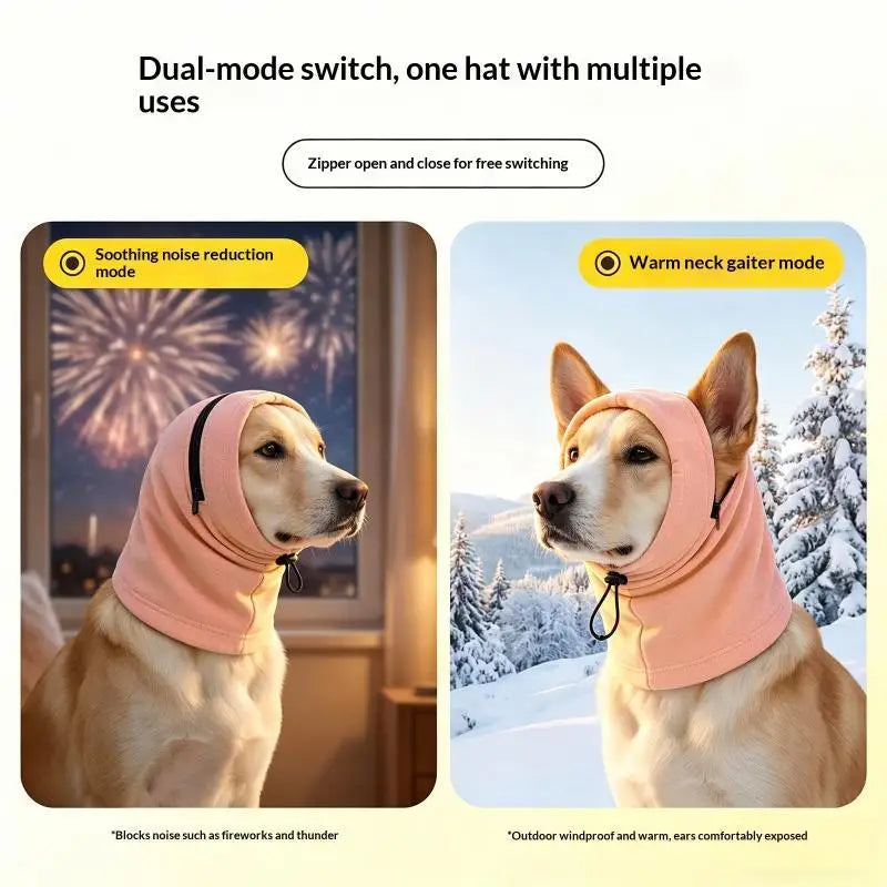 Dog Calming Ear Cover – 2-in-1 Warm Headband & Neck Scarf