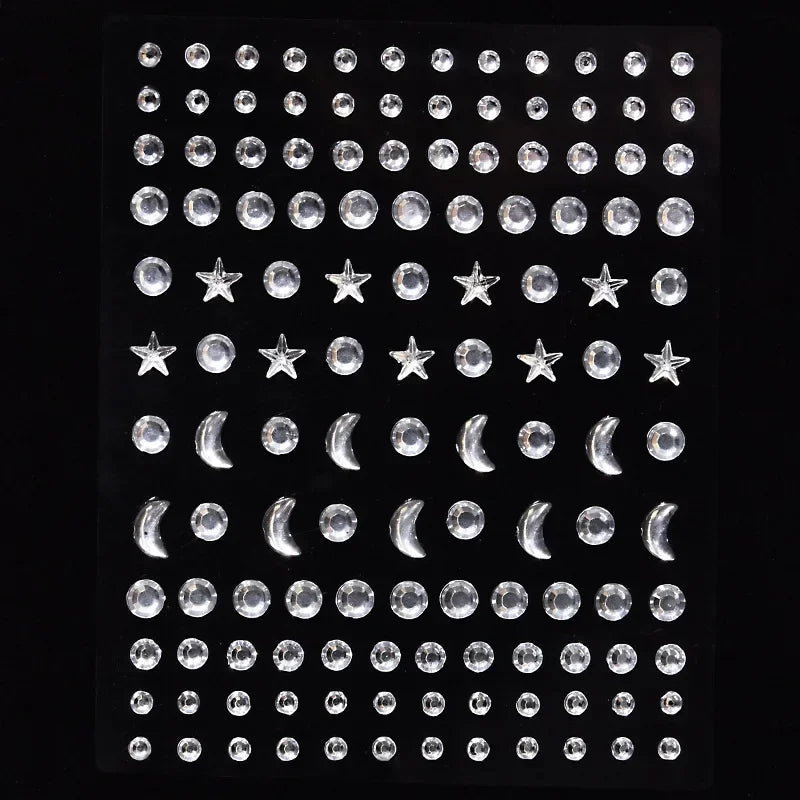 Rhinestone Face & Eye Gem Stickers – 15 Sheets Crystal Body Art