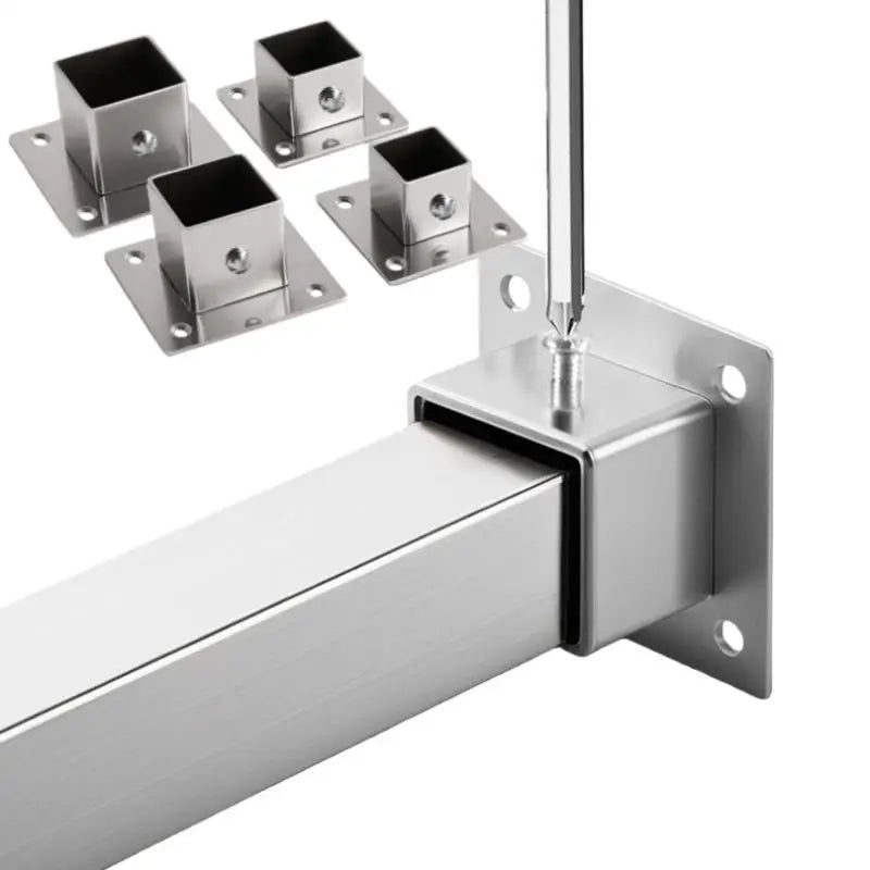 Stainless Steel Square Tube Connector Flange Base 25/30/35mm