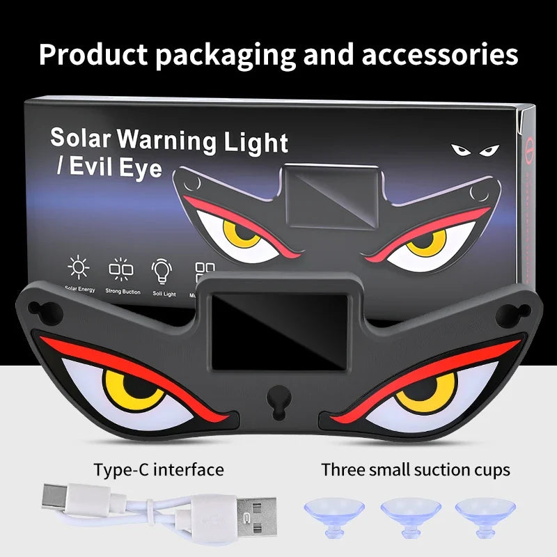 Demon Eye LED Car Atmosphere Light – Solar & USB Rechargeable