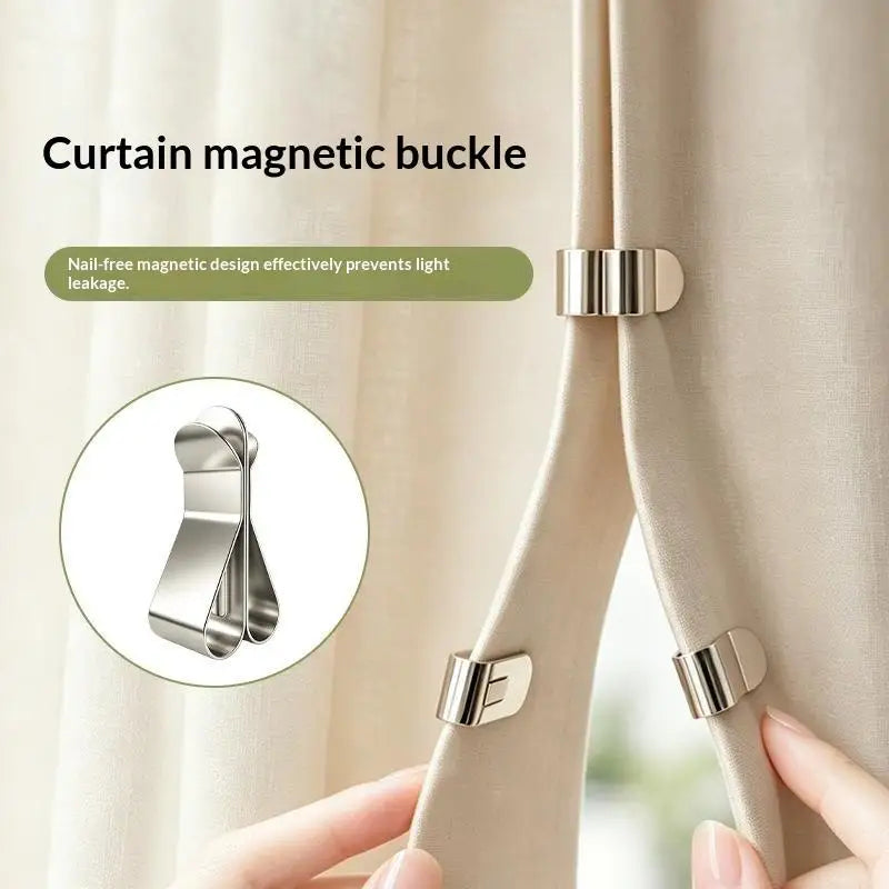 Magnetic Curtain Buckle Clips No-Drill Strong Grip – 1 Pair