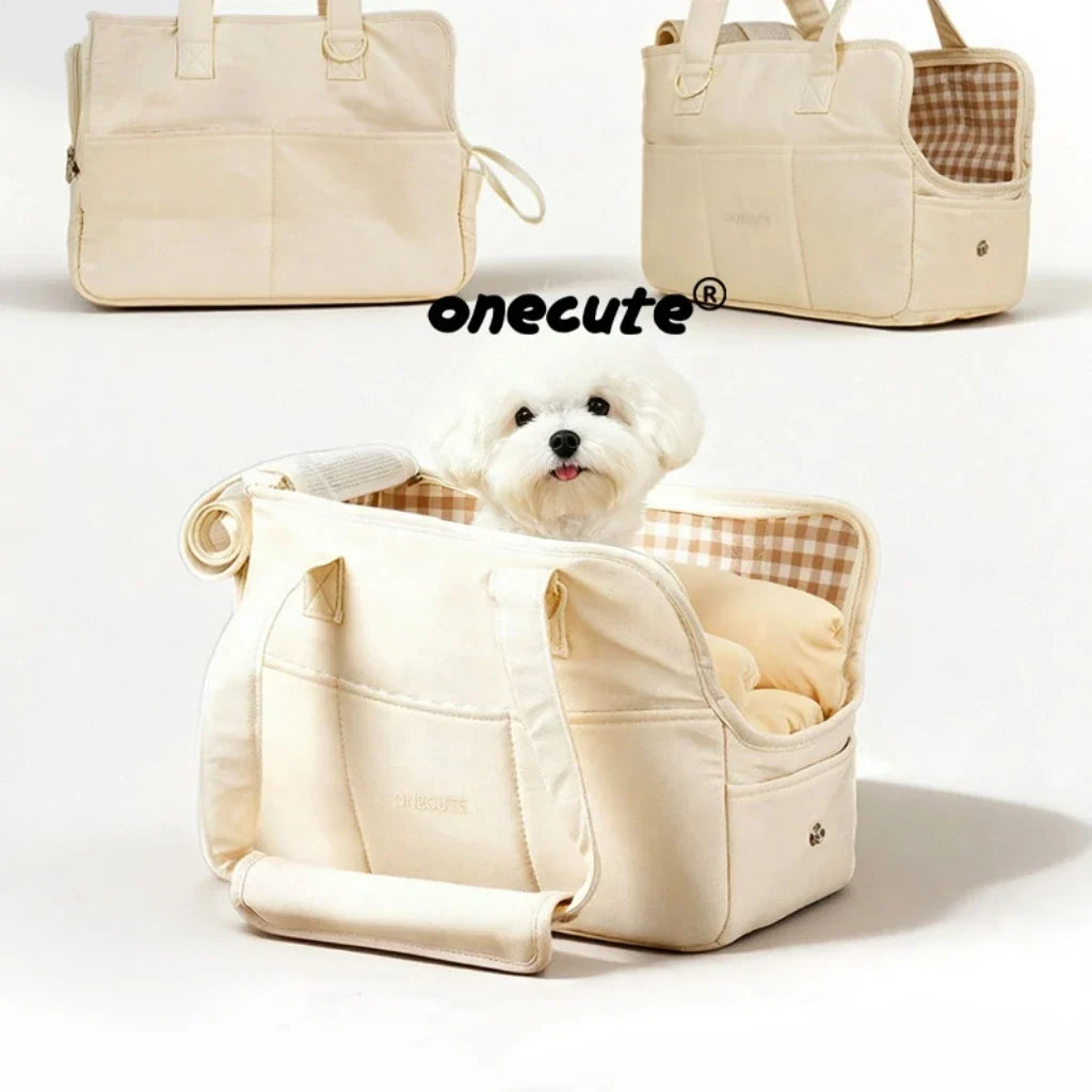 Travel Pet Carrier Bag – Breathable Cotton Shoulder Bag for Pets