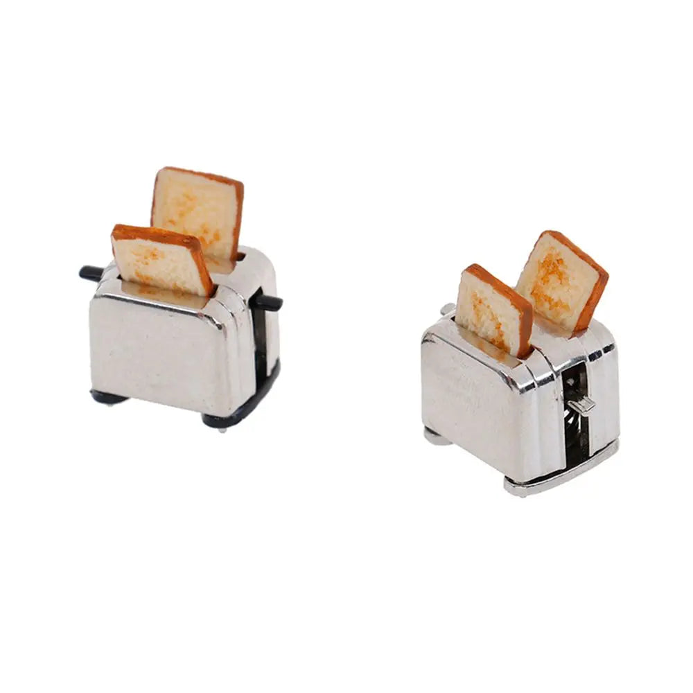 Miniature Dollhouse Toaster Set | 1:12 Kitchen Toy with Bread